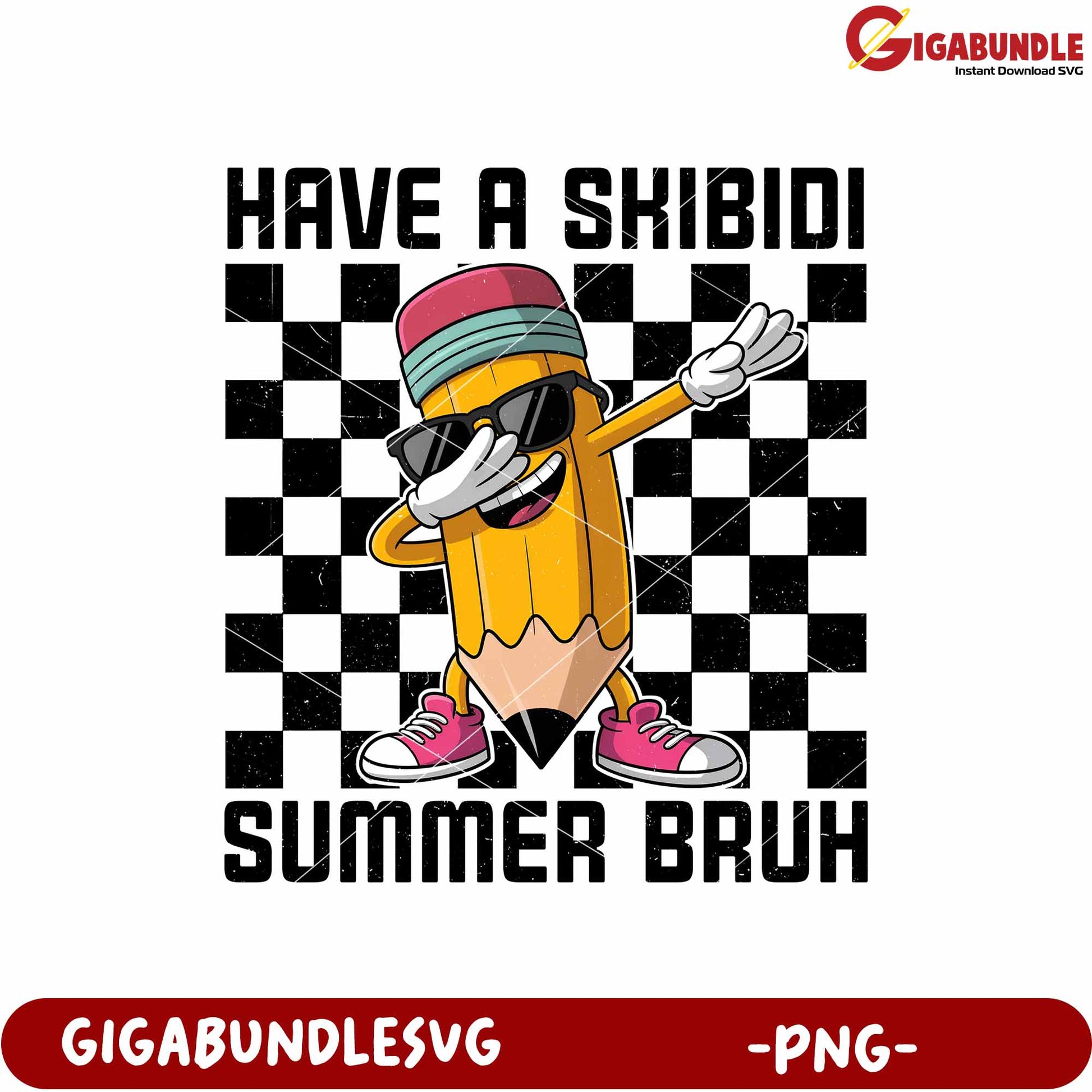 Have a skibidi summer bruh png, fun summer phrase png, casual slang png
