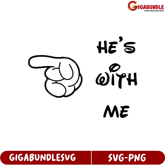 He's With Me Hand Gesture SVG Design for Creative Projects Download