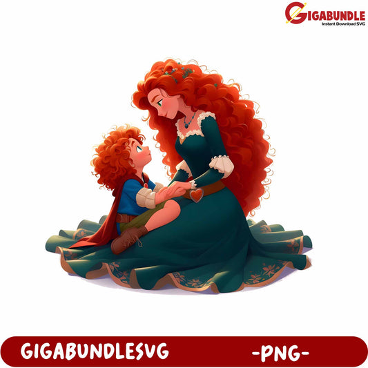 Heartwarming Mother and Child Duo PNG Artwork for Crafts