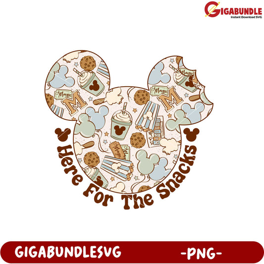 Here for Snacks PNG Disney Mouse Food Design Download