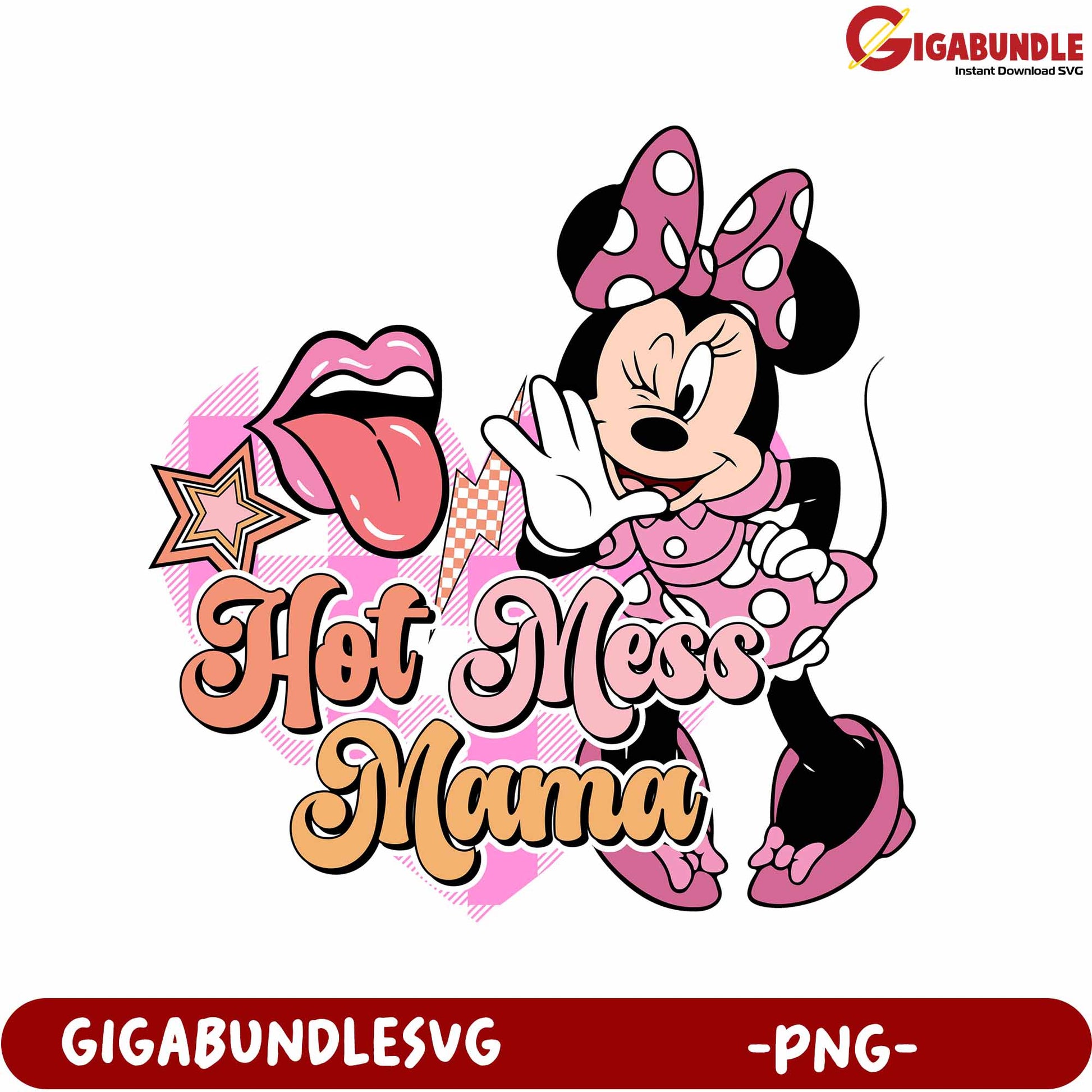 Hot Mess Mama Minnie Mouse Fun PNG Design for Creative Projects