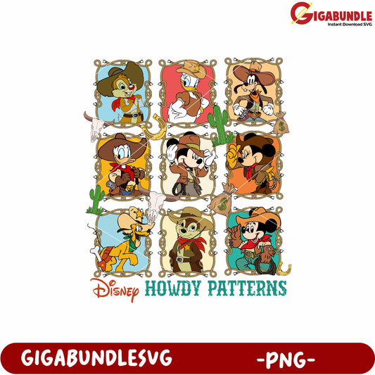 Howdy patterns mickey mouse characters png, mickey mouse characters png