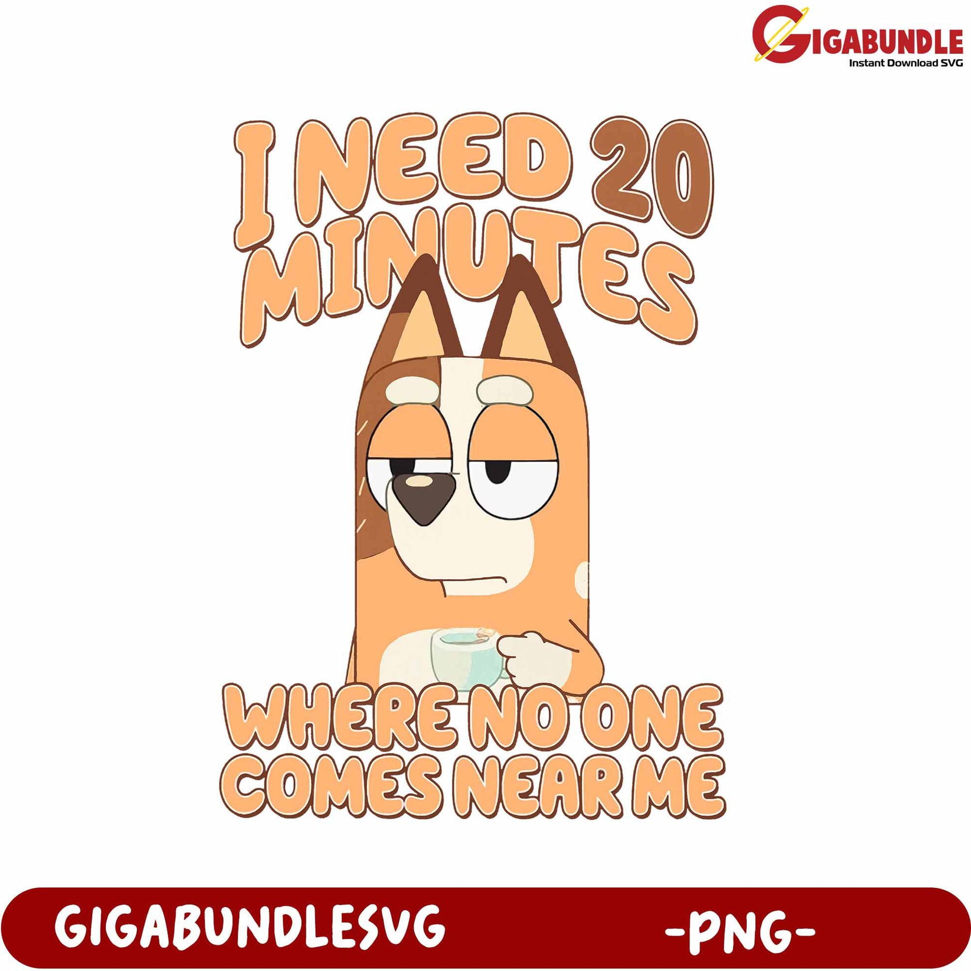 I Need 20 Minutes Alone Design for Coffee Lovers - PNG