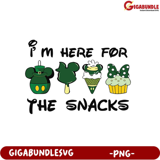 I’m Here for the Snacks PNG – Fun Disney-Inspired Treats Art