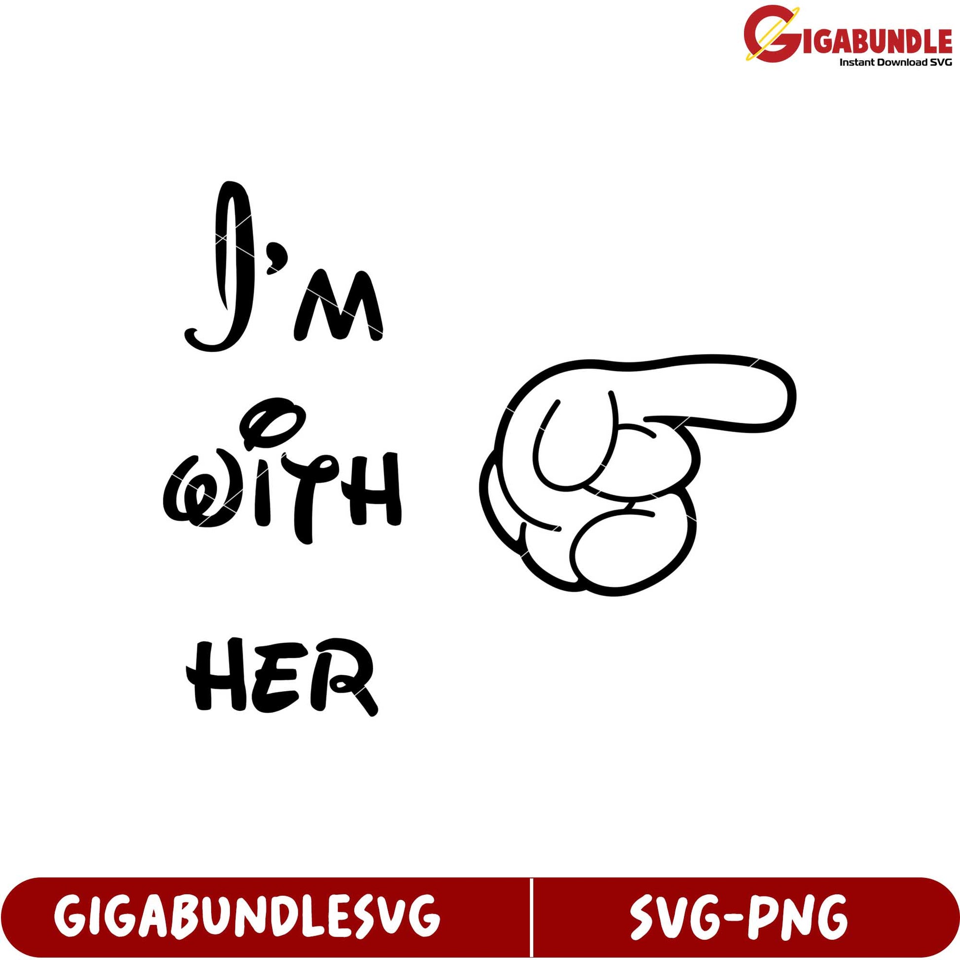 I'm With Her Hand Gesture SVG Product for Creative Projects Download
