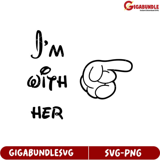 I'm With Her Hand Gesture SVG Product for Creative Projects Download