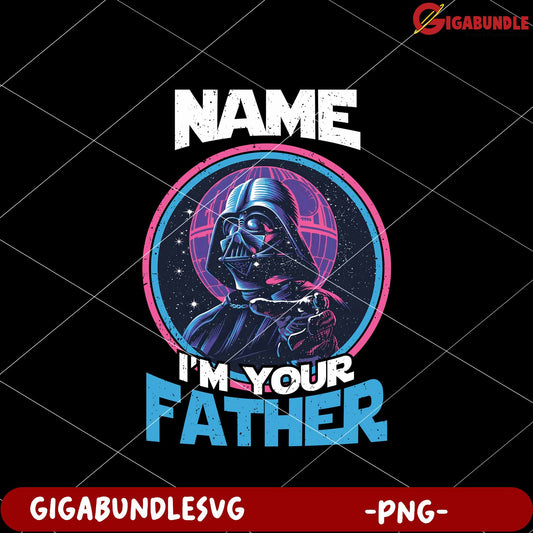 I'm your father mockup png, darth vader parody png, star wars dad joke png