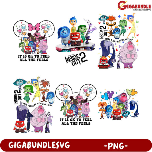 Inside Out 2 PNG Bundle - Emotions Character Designs Download
