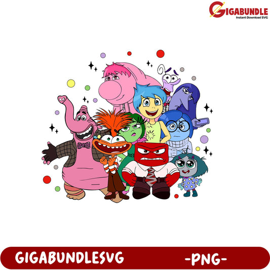 Inside Out Characters PNG Cute Group Illustration for Fans and Collectors