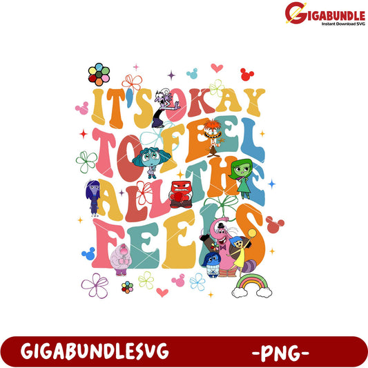 Inside Out Feelings Colorful Art PNG Downloadable Design