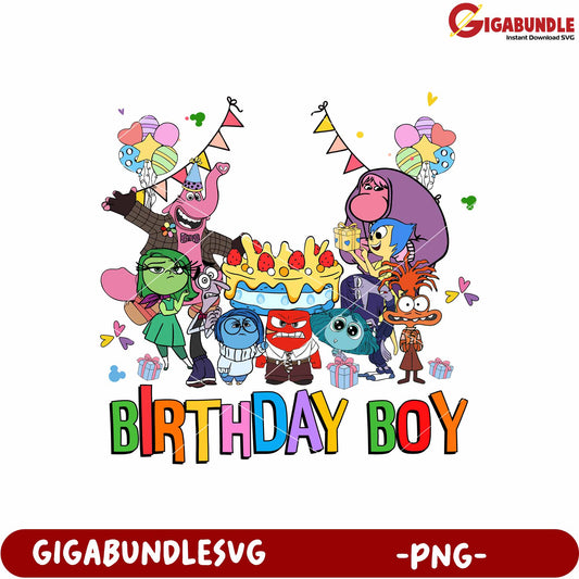 Inside out birthday boy png, disney inside out png, birthday boy png