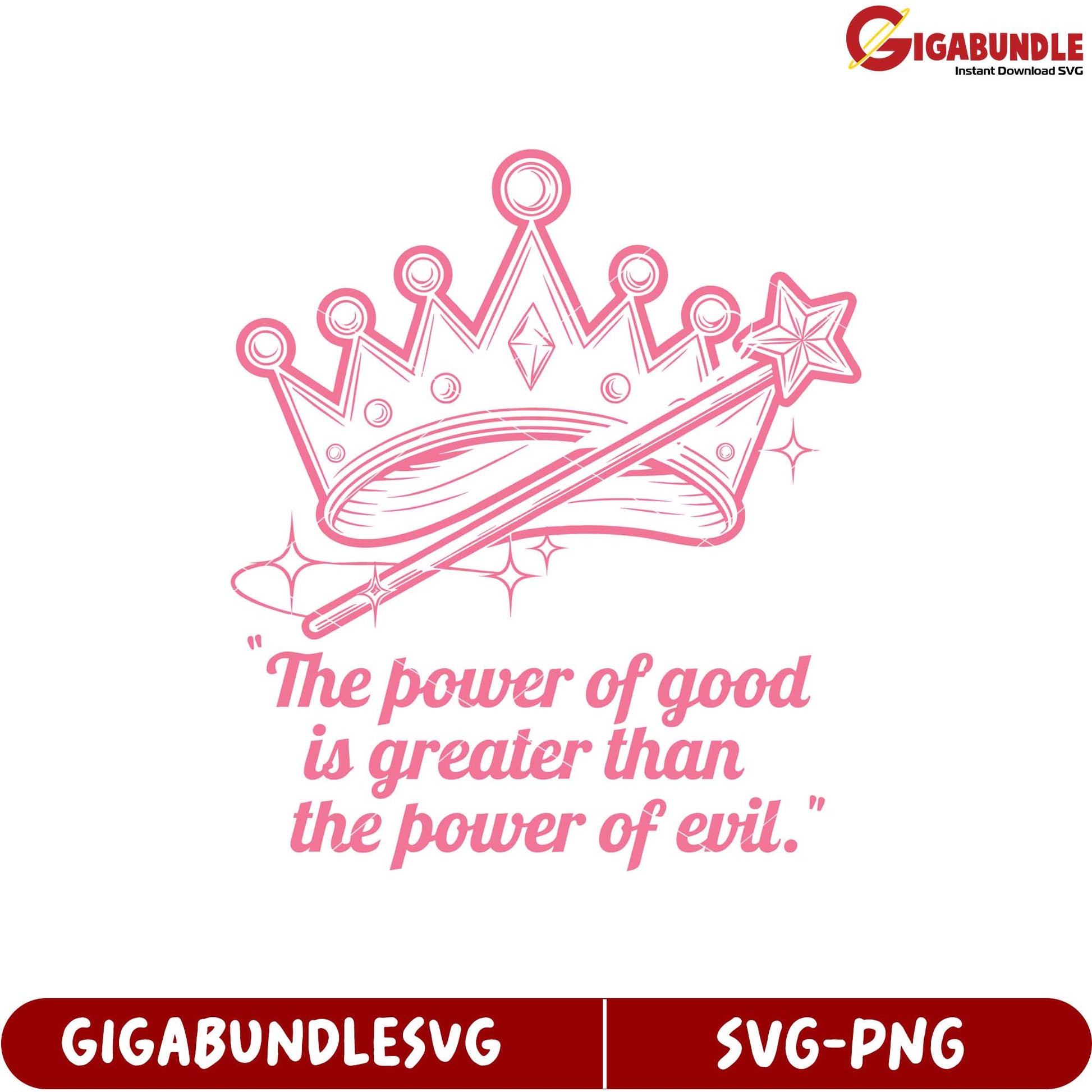 Inspirational Quote SVG with Crown and Wand Design for Crafts