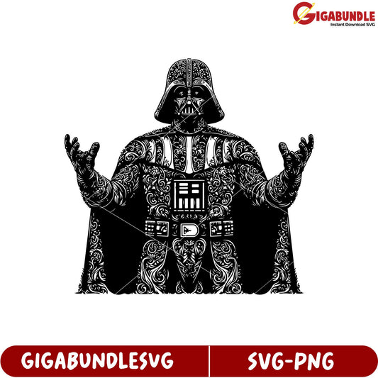 Intricate Darth Vader SVG Design for Fantasy and Sci-Fi Enthusiasts