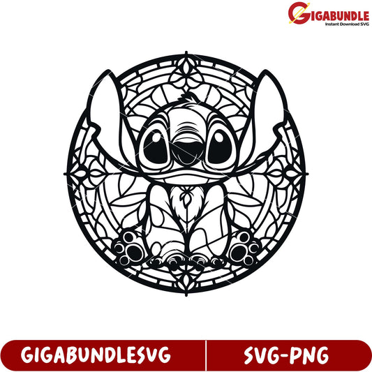 Intricate SVG Design of Cartoon Character in Mandala Style Art