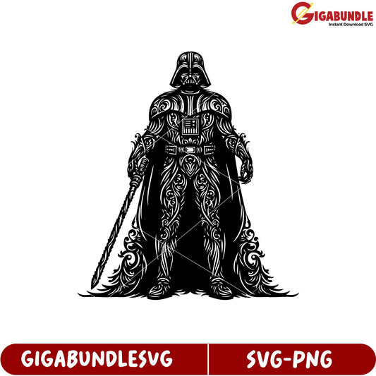 Intricate Vader Design SVG for Craft Projects and Custom Artwork