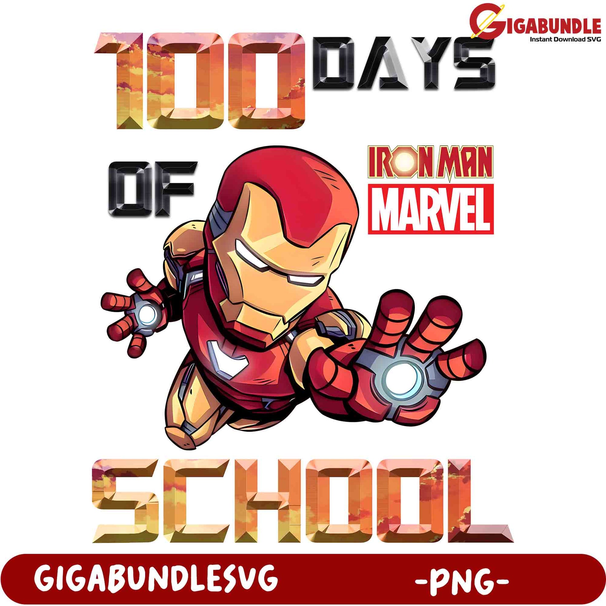 Iron Man 100 Days of School PNG