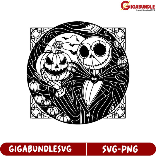 Jack Skeleton and Pumpkin Halloween SVG Design for Craft Projects