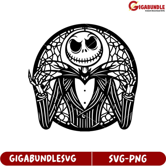 Jack Skellington SVG File for Crafts and Decorations - Instant Download