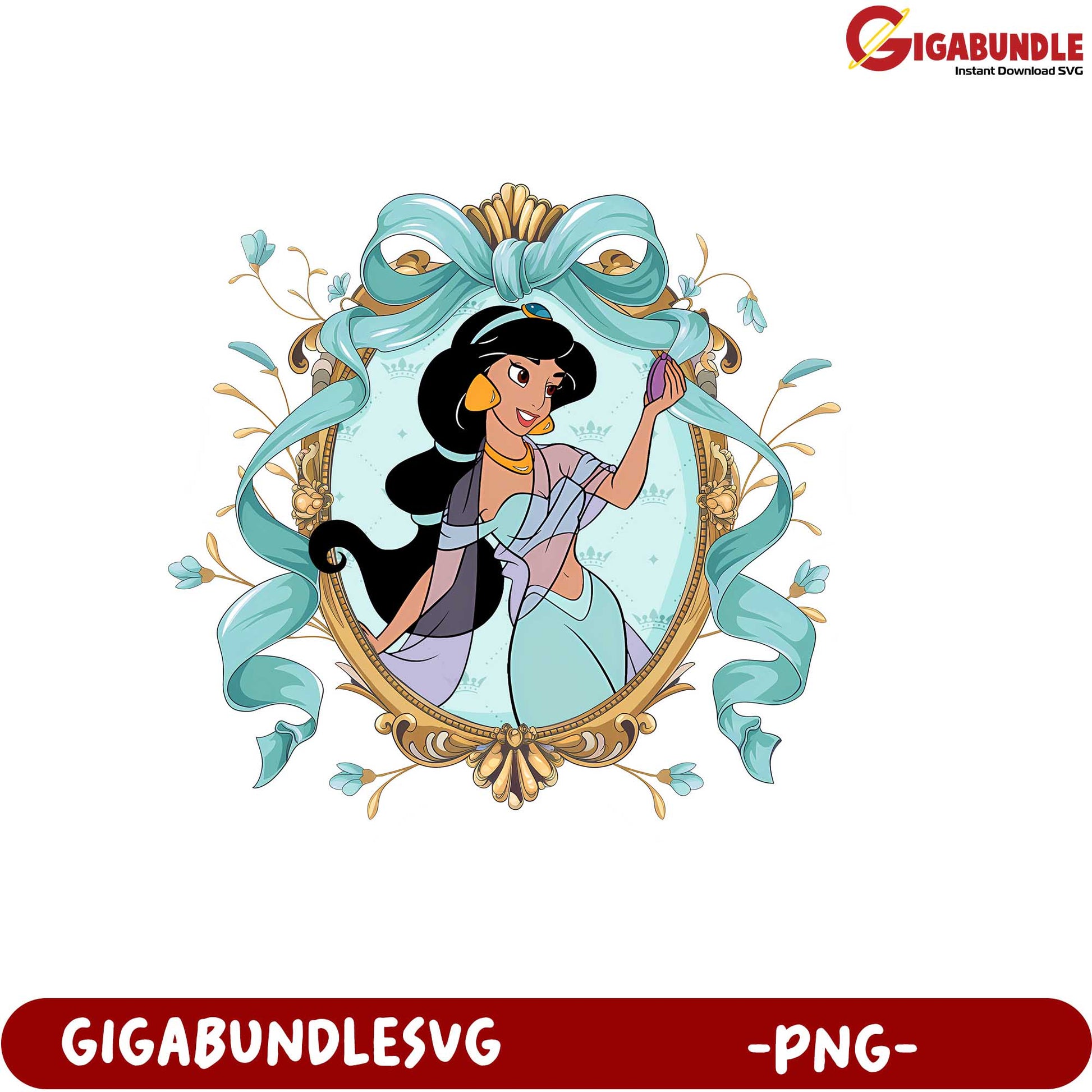 Jasmine Princess Decorative PNG Artwork for Craft and Design Use