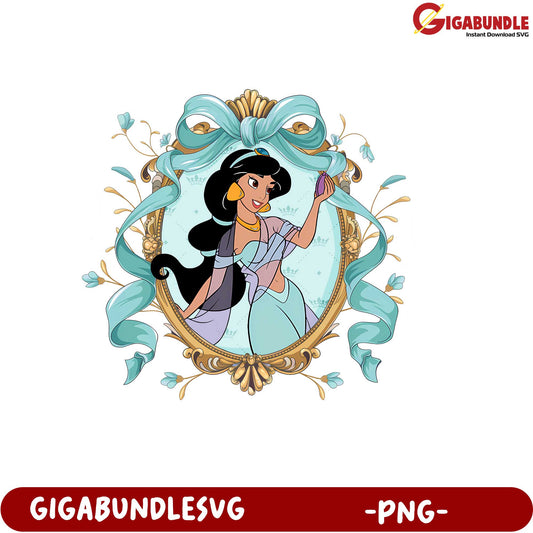 Jasmine Princess Decorative PNG Artwork for Craft and Design Use