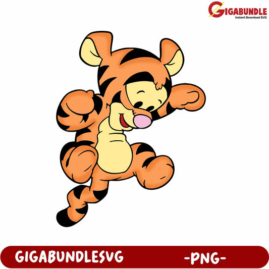 Joyful Tigger Character PNG for Fun Projects and Crafts