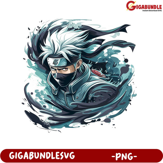Kakashi Hatake Character Art PNG Downloadable Image File
