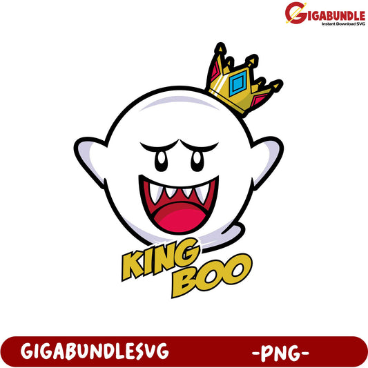 King Boo Character PNG Art for Game and Merchandise Use