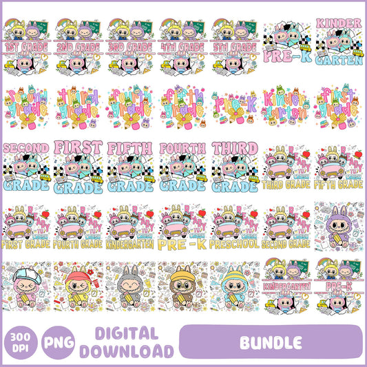 Labubu Bundle Png, Back To School Png, Labubu Design