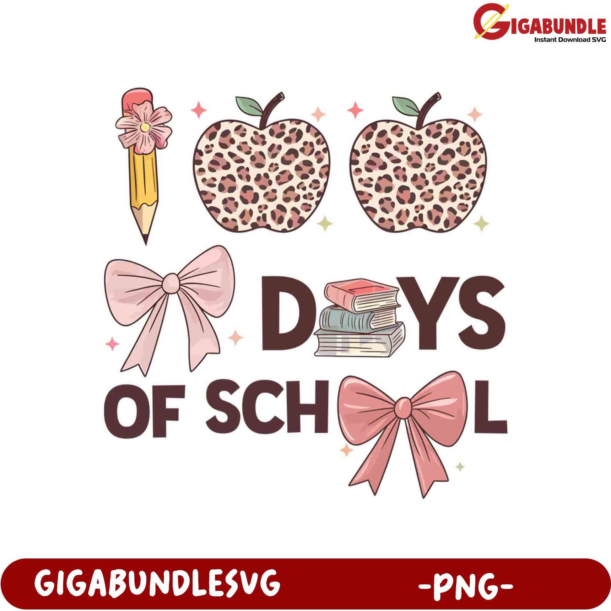 Leopard Print Back to School Days PNG Design - Gigabundle