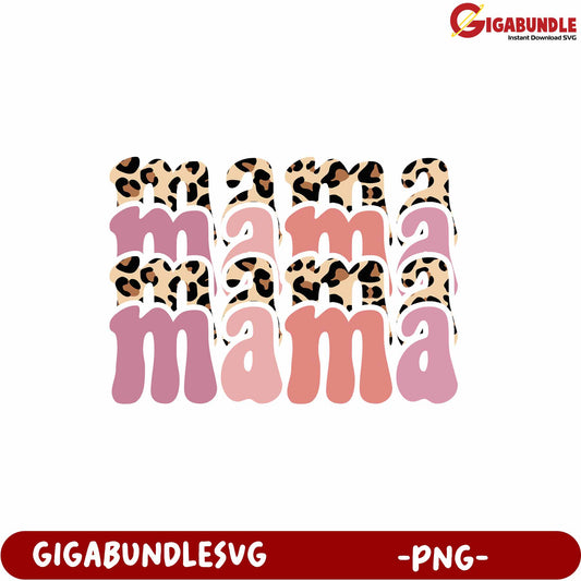 Leopard Print Mama Design PNG for Creative Craft Projects