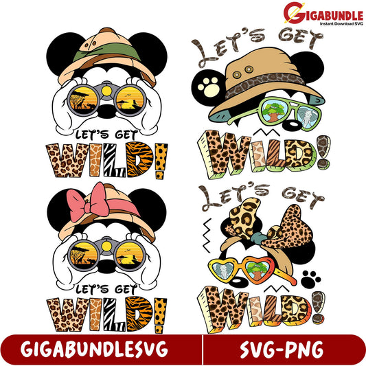 Let's Get Wild SVG Bundle  Cute Adventure Animal Designs
