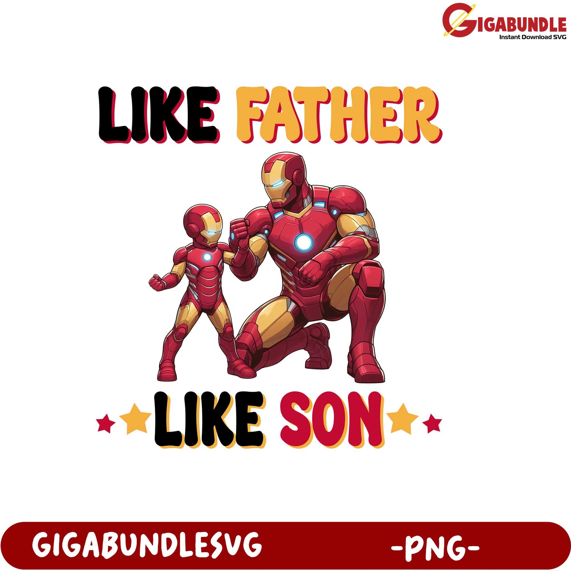 Like Father Like Son Iron Man PNG Art for Family Bonding Moments