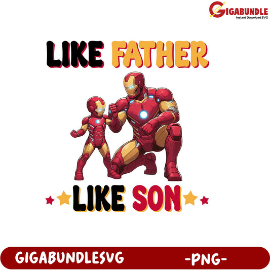 Like Father Like Son Iron Man PNG Art for Family Bonding Moments