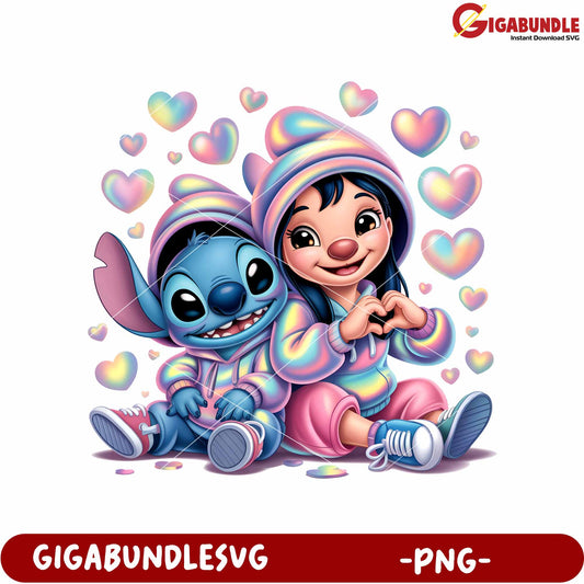Lilo and stitch cute rainbow design png, disney characters png, lilo and stitch movie png