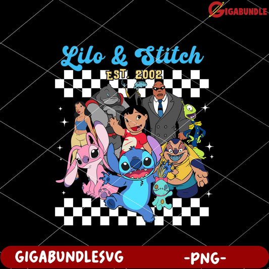 Lilo and stitch est 2002 png, lilo and stitch movie png, original disney characters png