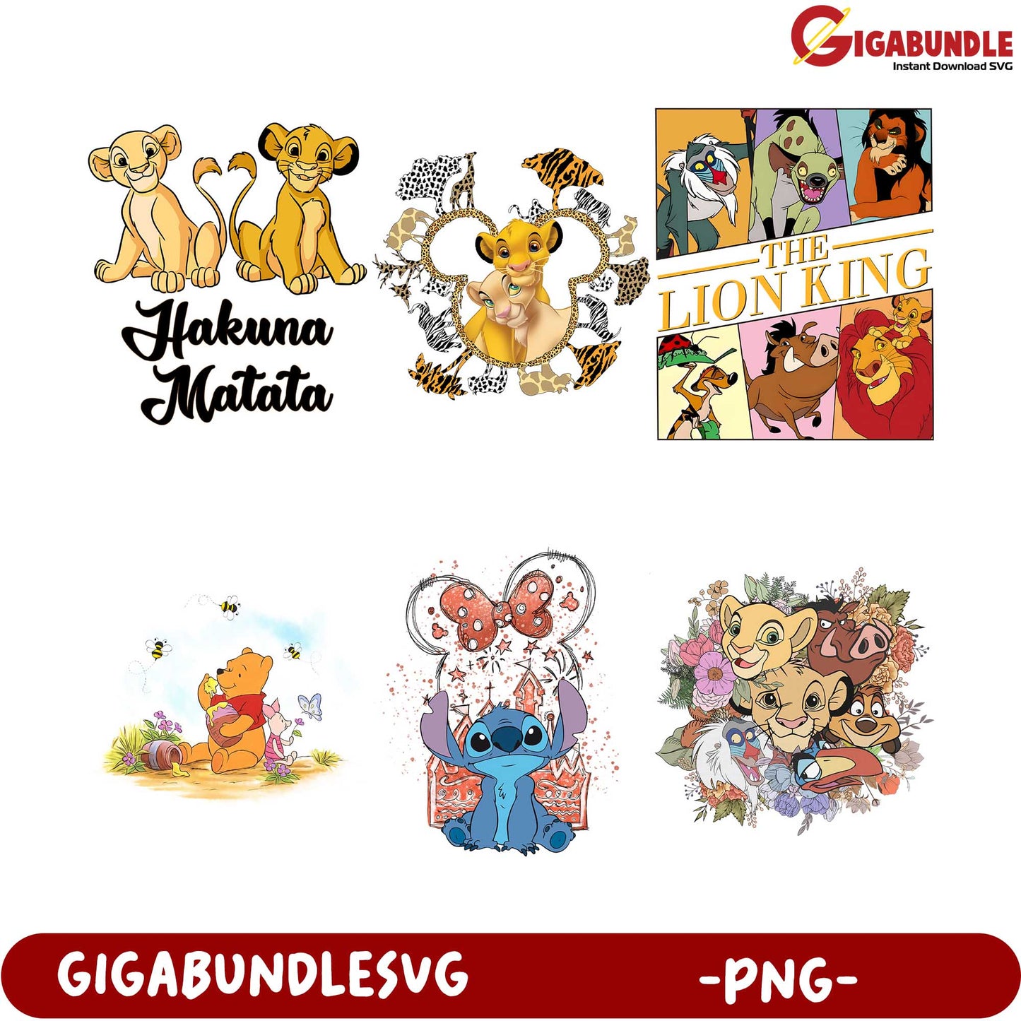 Lion King & Friends PNG Bundle  Adorable Animal Designs