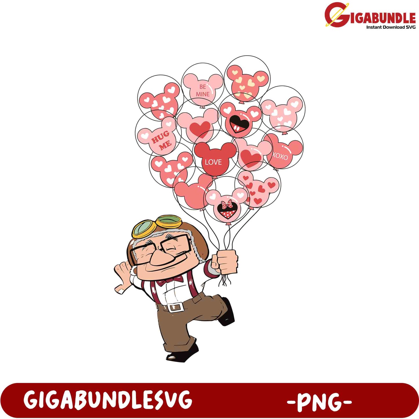 Love Balloons PNG Design for Valentine's Day Celebrations