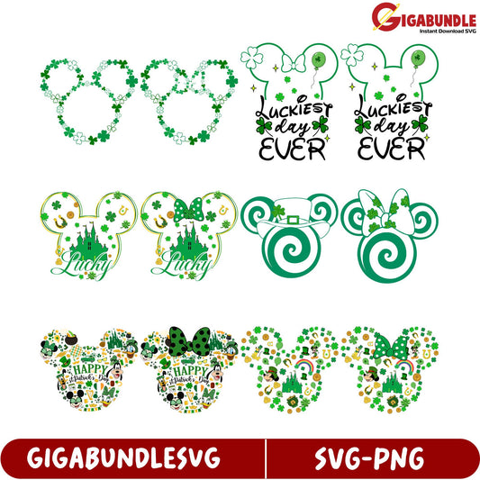 Lucky Day SVG Bundle Fun Mickey Mouse St. Patrick's Designs