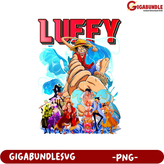 Luffy and Crew One Piece Adventure PNG Artwork for Fans