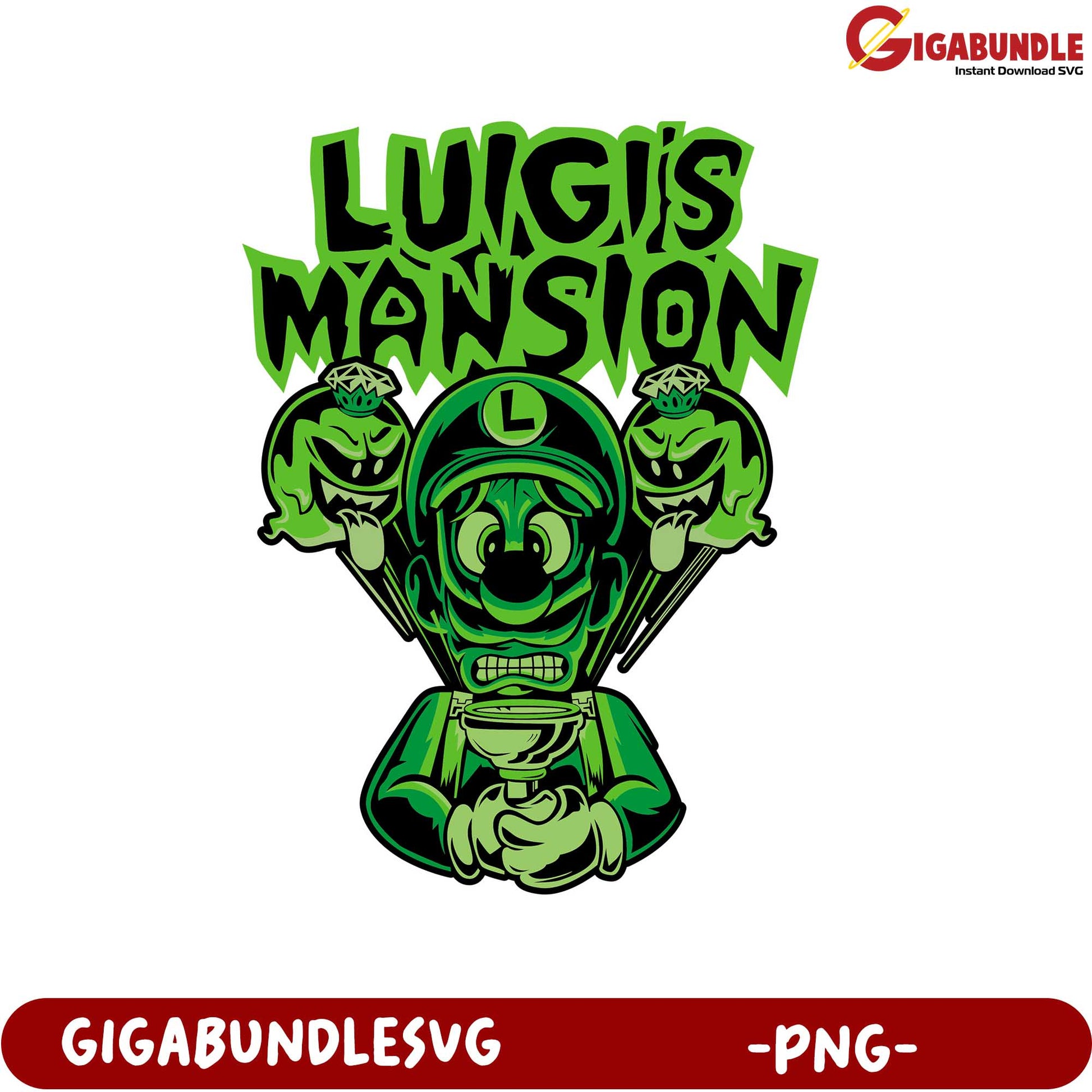 Luigis Mansion Graphic PNG for Gaming and Halloween Decor