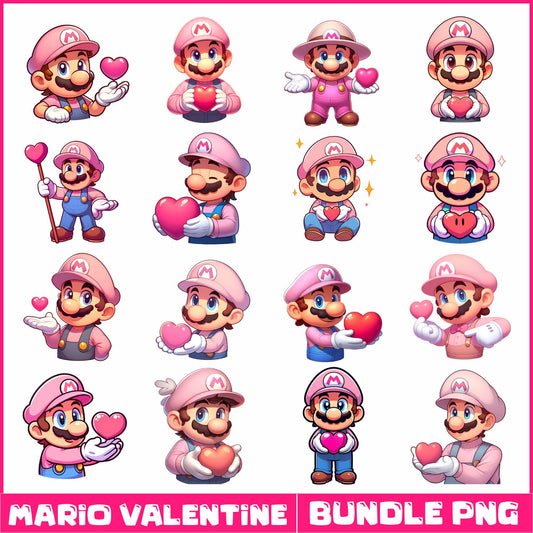 Super Mario Valentine Bundle Png