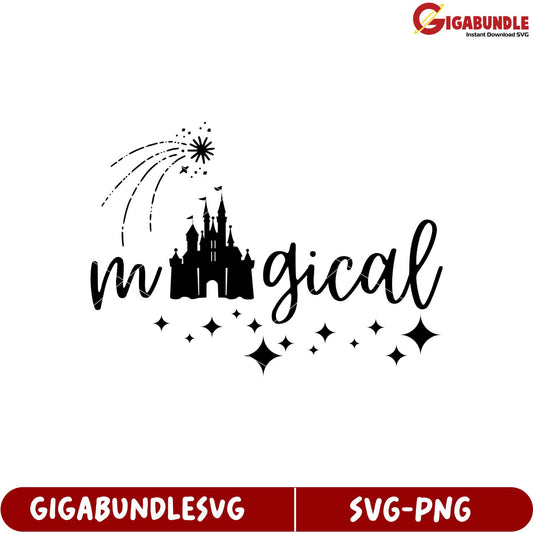 Magical Castle SVG Design with Sparkles for Creative Projects