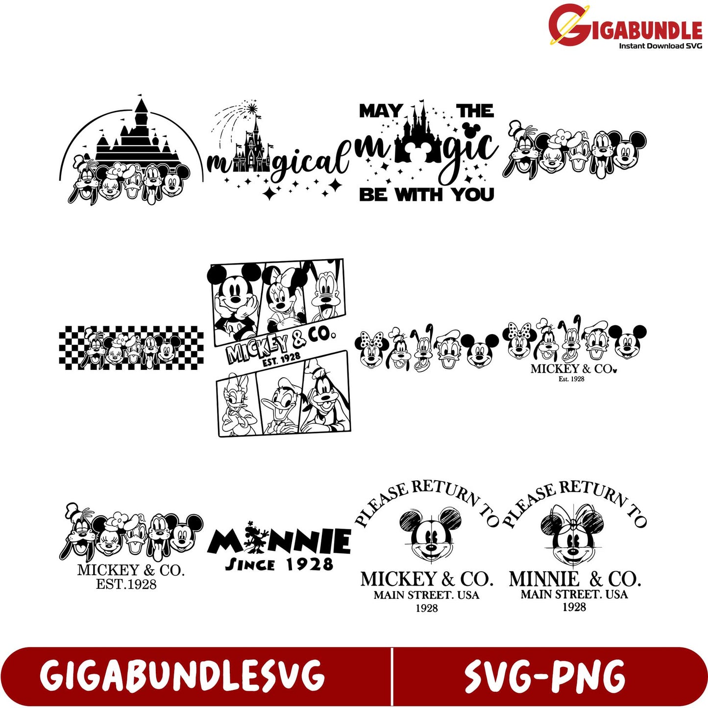 Magical Disney SVG Bundle Mickey & Friends Instant Download