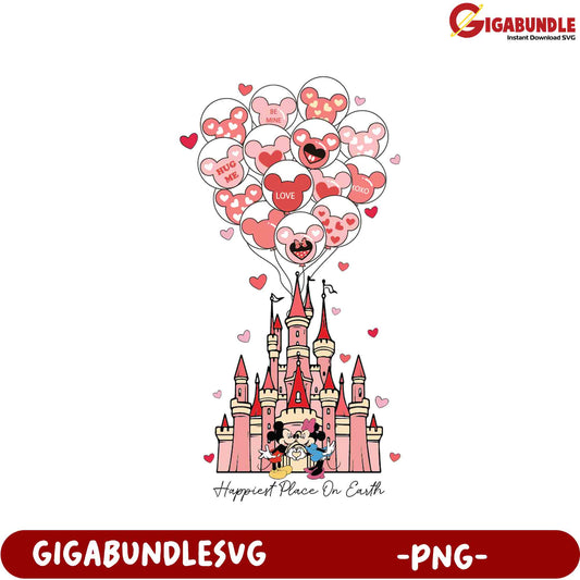 Magical Love Castle PNG - Happiest Place on Earth Heart Balloons