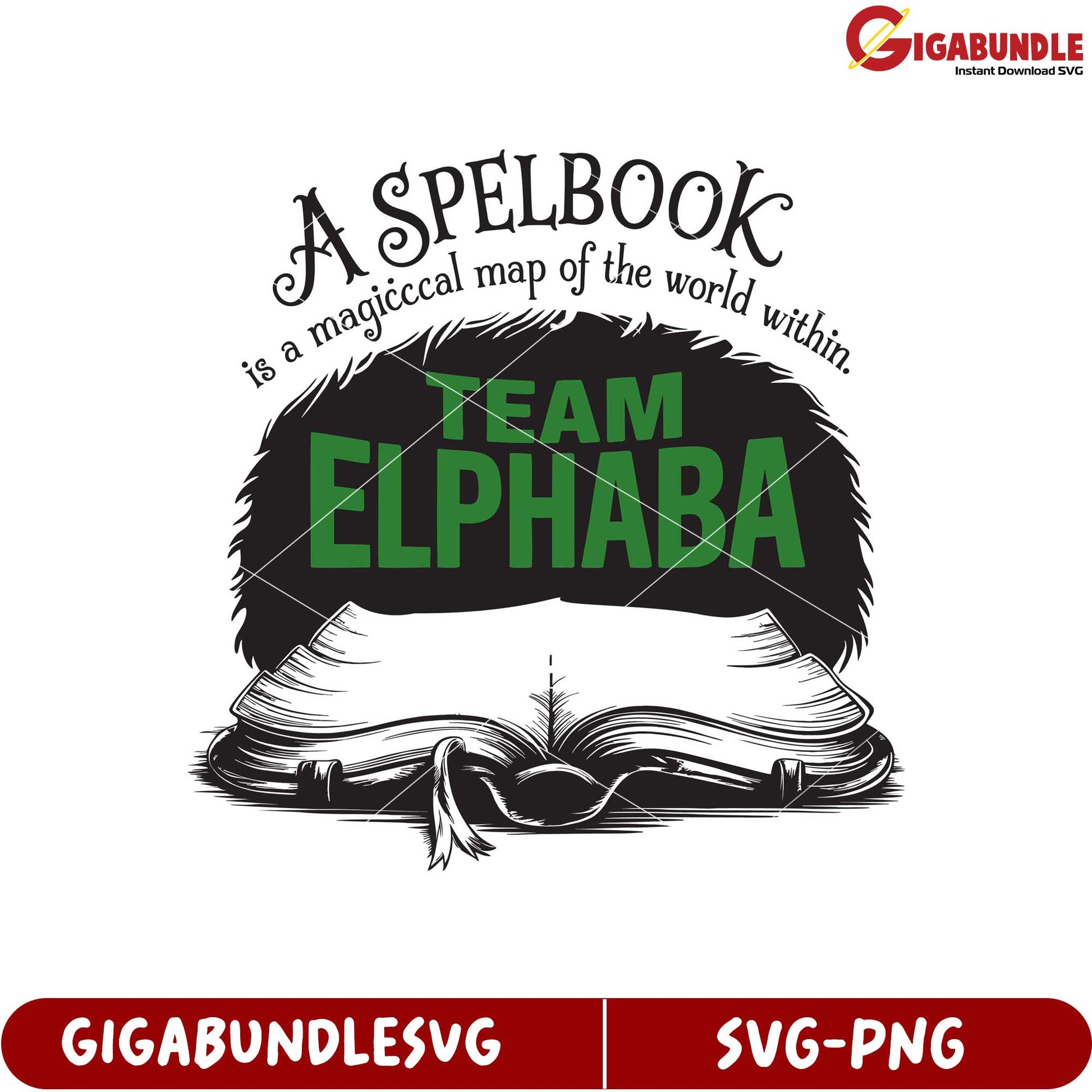 Magical Spellbook Design for Team Elphaba SVG Downloadable Art