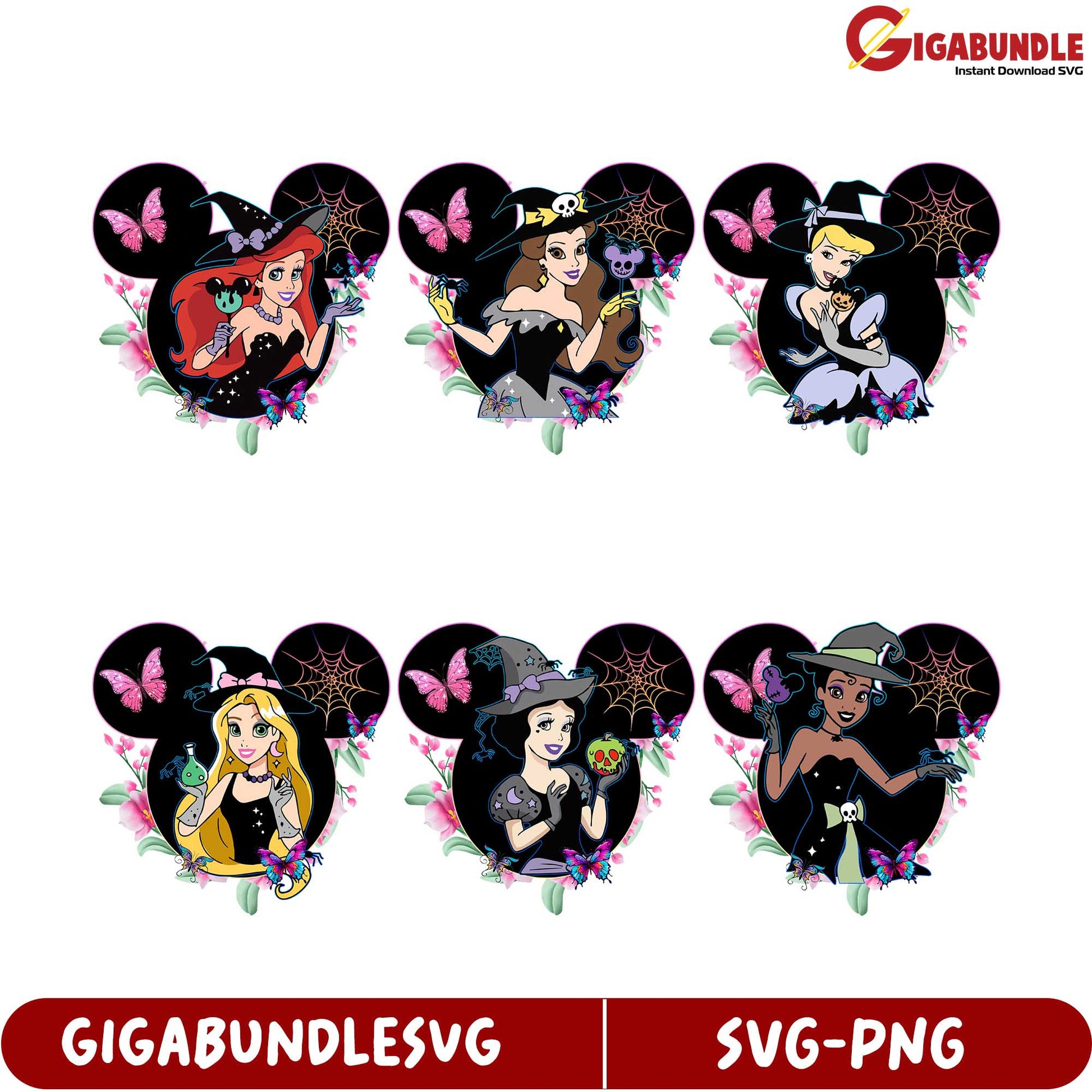 Magical Witch SVG Bundle - 5 Unique Disney-Inspired Designs