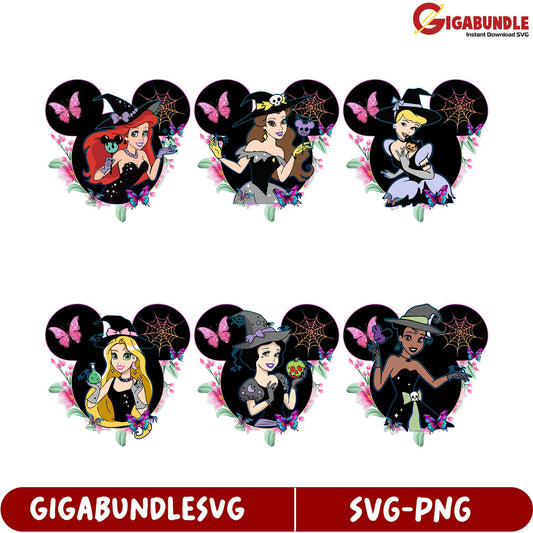 Magical Witch SVG Bundle - 5 Unique Disney-Inspired Designs