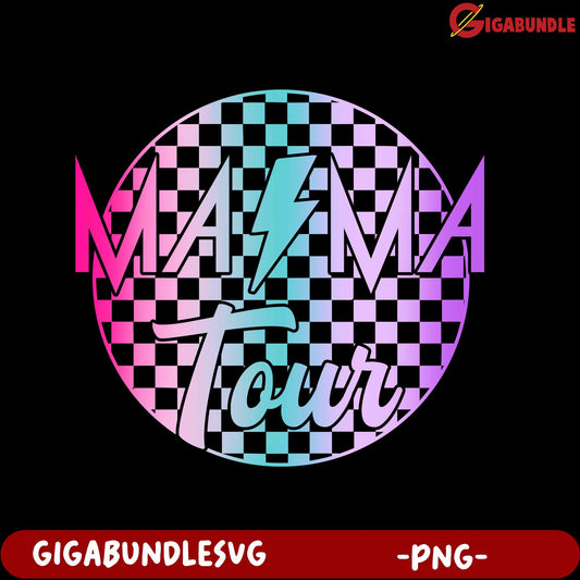 Magma Tour Stylish PNG Design with Checkered Background