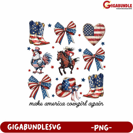 Make america cow girl again png, cowgirl america png, western patriotic girl png