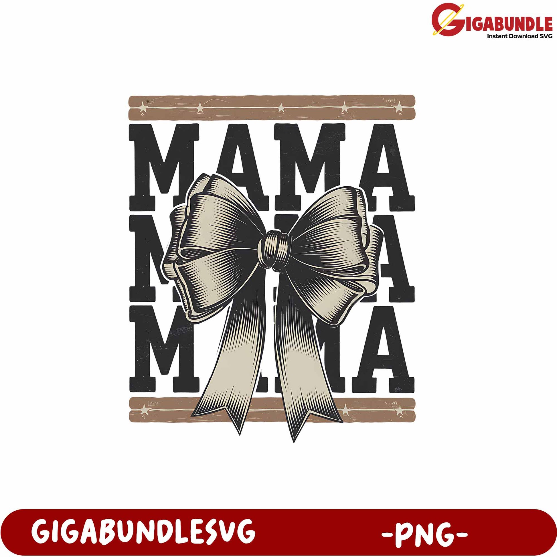 Mama Design with Elegant Bow PNG Artwork for Special Occasions